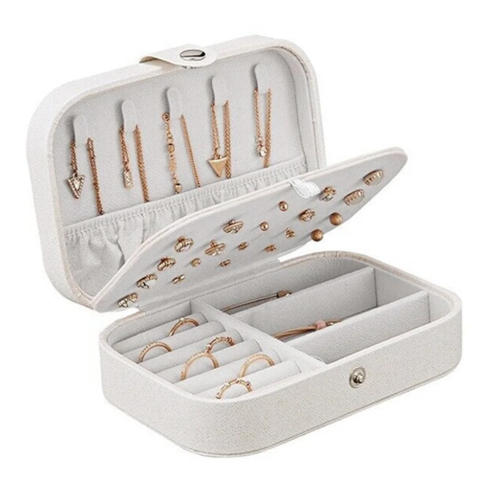 Customized Name Travel Dustproof Double Layer Cosmetic Bag Large Size Jewelry Case Boxes Portable Jewelry Organizer Display