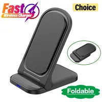 Foldable Wireless Charger Stand Pad Desktop Phone Chargers Holder Induction Fast Charging Station Dock for iPhone Samsung Xiaomi
