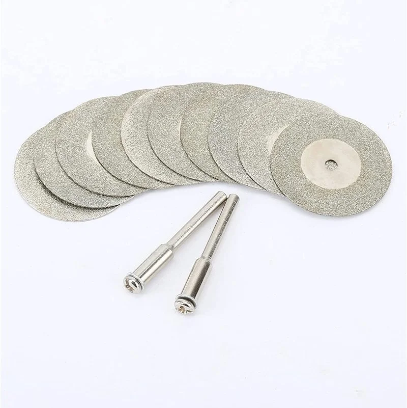 10pcs Mini Abrasive Diamond Cutting Disc Set for Dremel Rotary Cutter Saw Blade Grinding Wheels Disk with Mandrel Rotary Tools