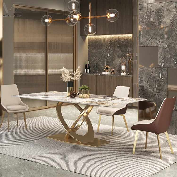 

Top Selling Wholesale High Quality White Luxury Modern Restaurant 6 Seater Dinning Room Kitchen Island Marble Dining Table