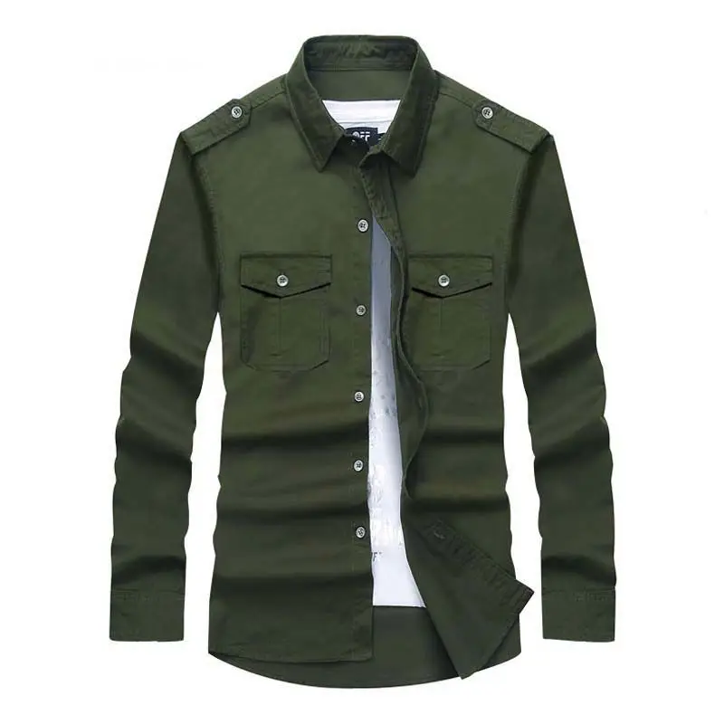 Spring/autumn Men's Turn-down Collar Solid Button Pocket Long Sleeve Cardigan Coats Shirt Fashion Casual Office Lady Slim Tops
