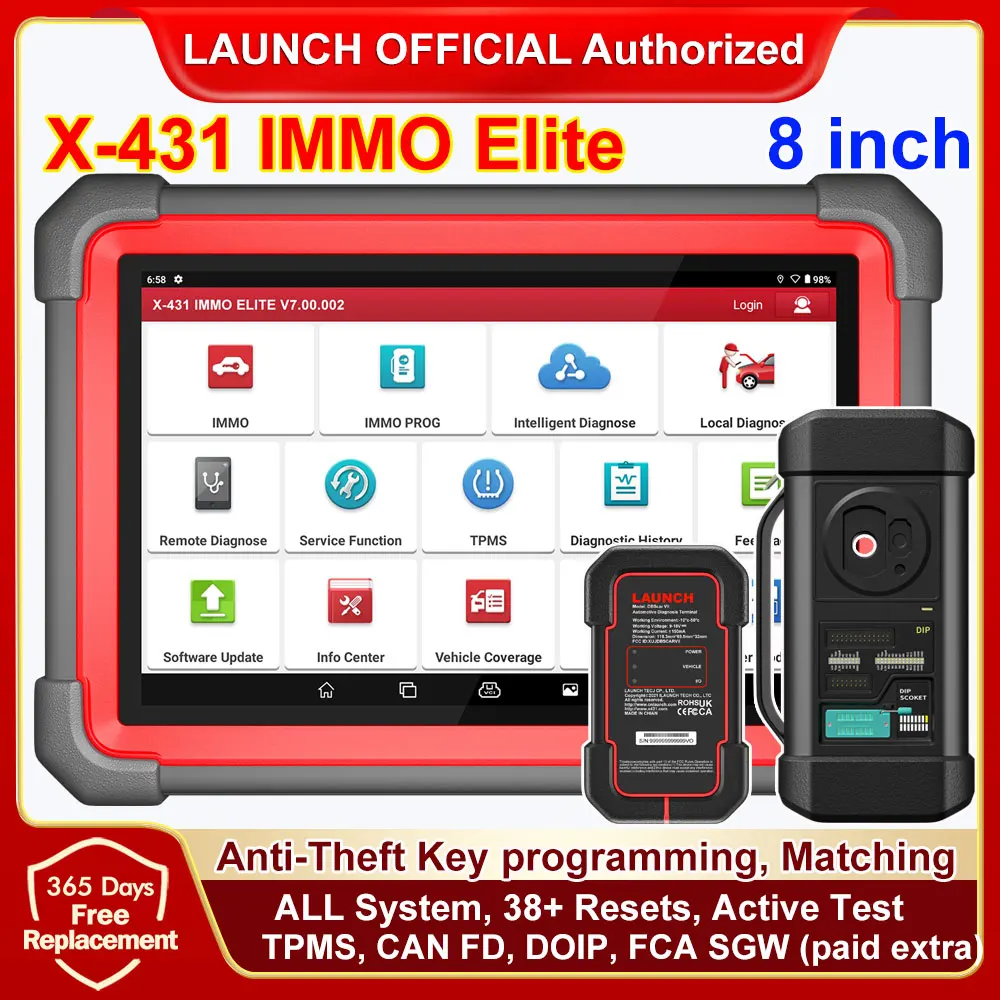 2024 LAUNCH X431 IMMO Elite X-PROG 3 Key Programmer Car Diagnostic Tools Anti-Theft Programming CAN FD 38 Reset Auto Scanner