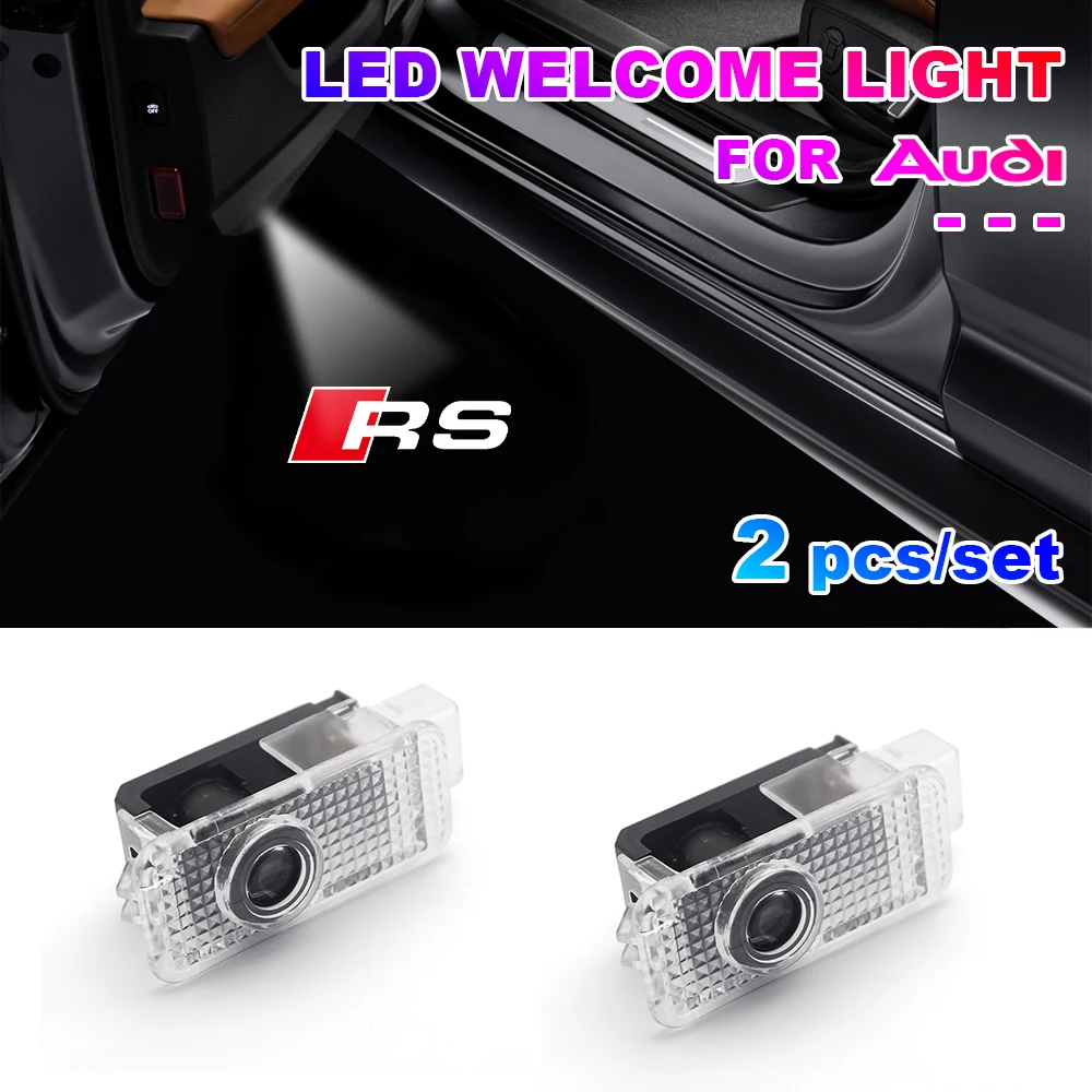 Sinal de porta led luz de boas-vindas luz de projeção a laser para audi sline s3 s4 s5 s6 s7 rs quattro q7 q5 a4 acessórios do carro decoração