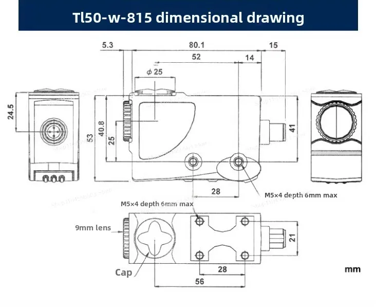 TL50-W-815 Color Mark Sensor, Photoelectric Eye for Bag Making Machine & Industrial Positioning