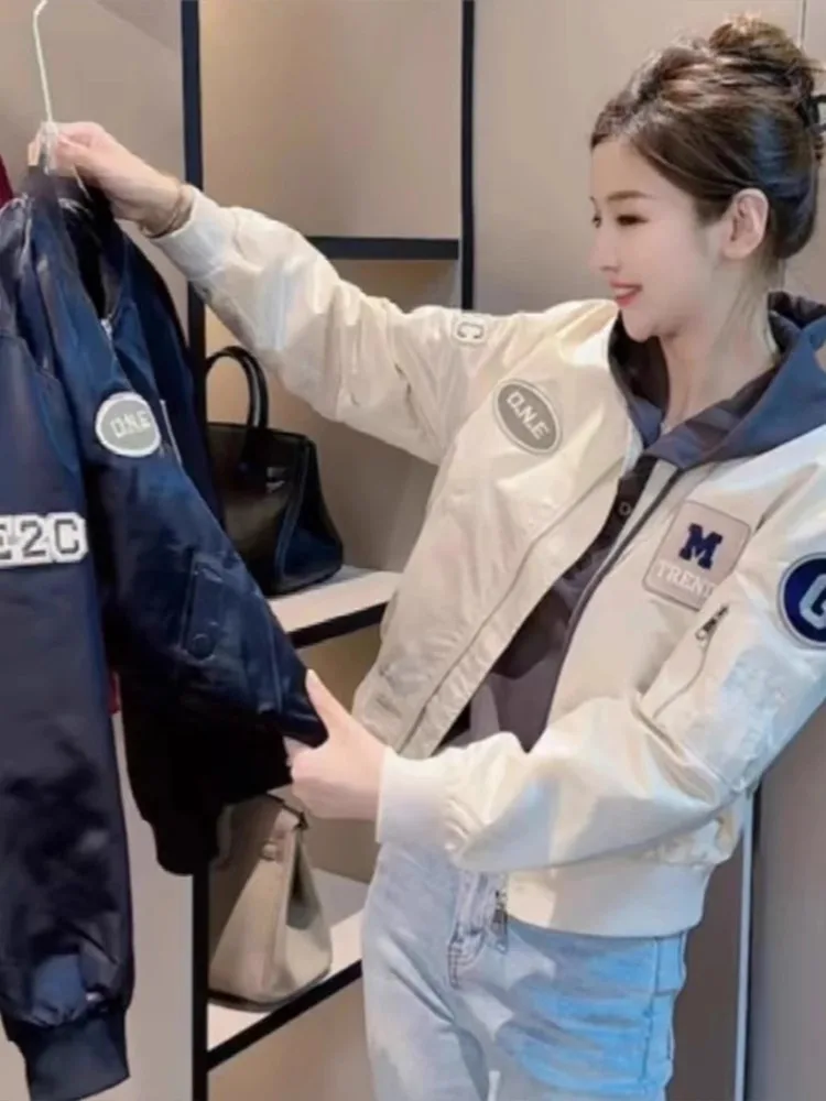 

Ele American Sle ort Baseball Jaet Women's Spring Autumn 2026 New Label Embroidery Outerwear Ladies High-End Feel