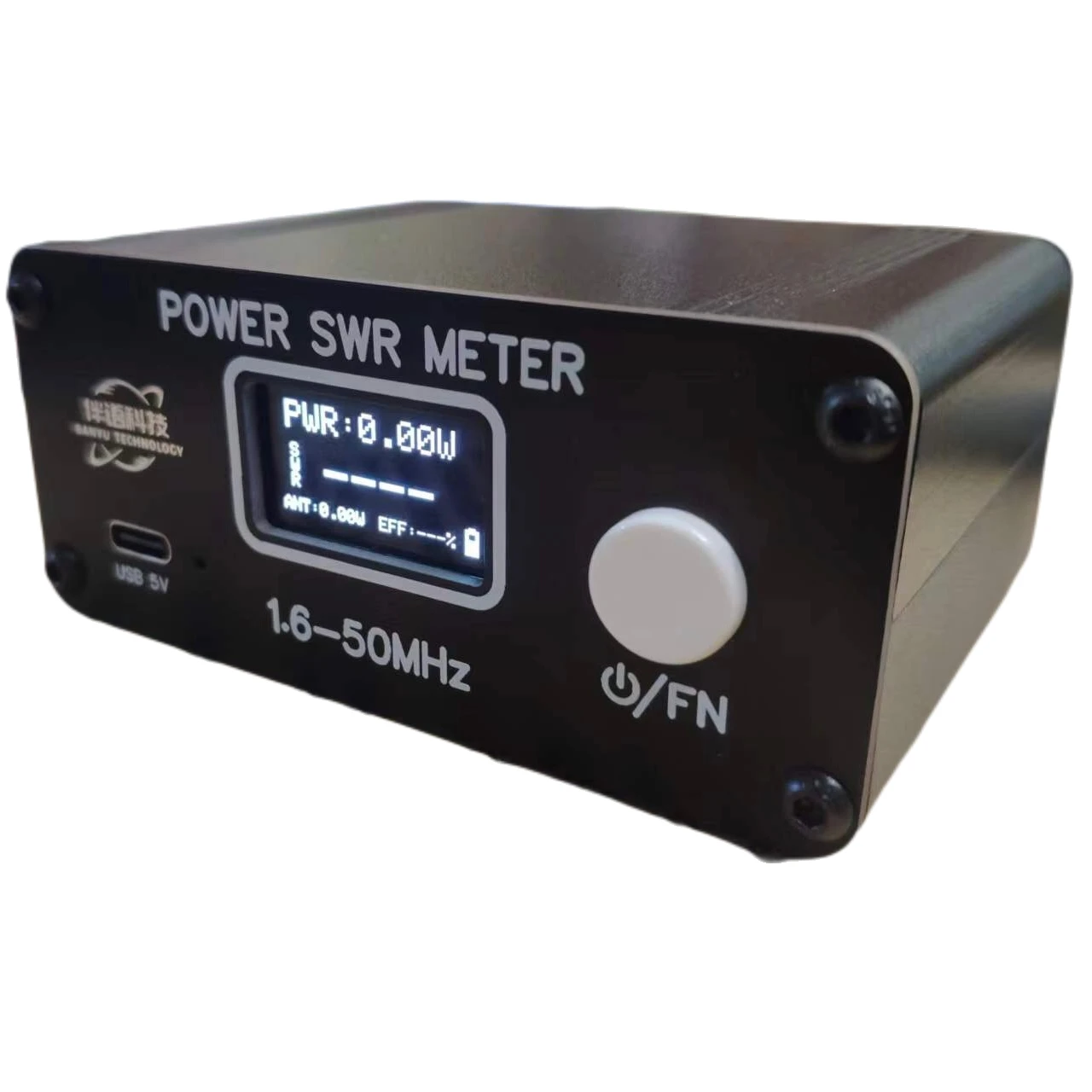 New 1.6-50MHz PWR SWR Meter POWER SWR METER 0.5-150W SWR Power Watt Meter Built-in Battery OLED Display