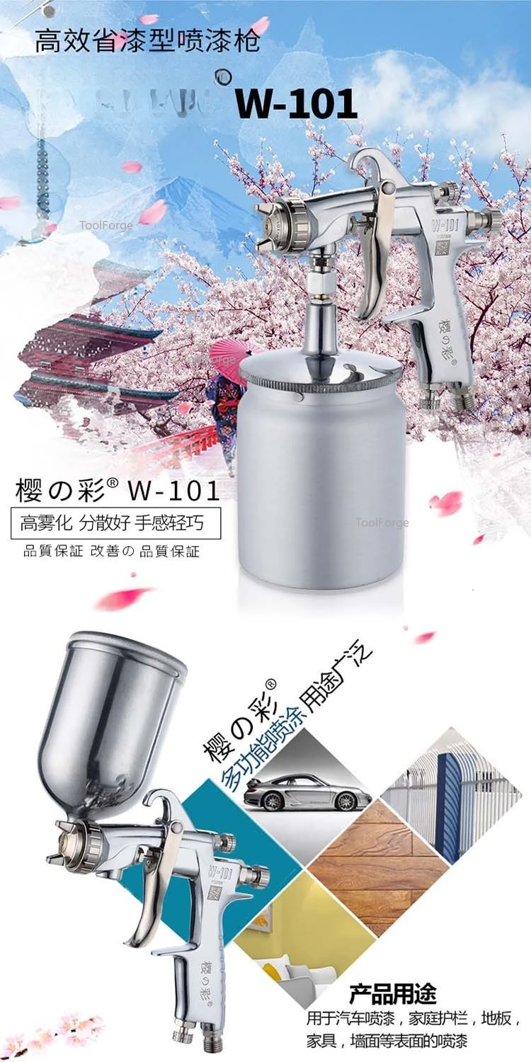 W-101 Paint Gun Pneumatic High Atomizing Paint W101 Spraying Tools Furniture