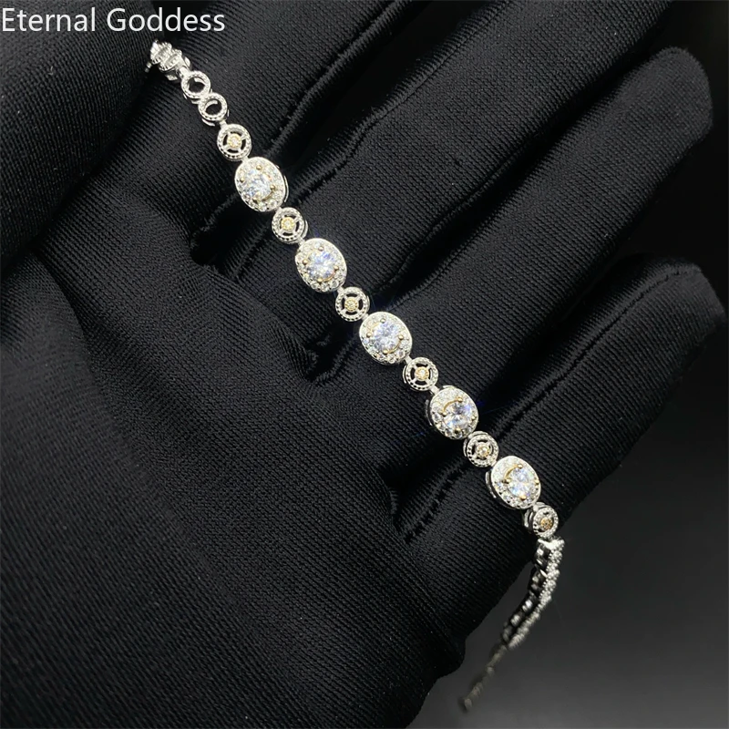 Real Moissanite D VVS Bracelet for Women 925 Sterling Silver Diamond Bracelet Newest Style Hot Sale charm bracelet luxury