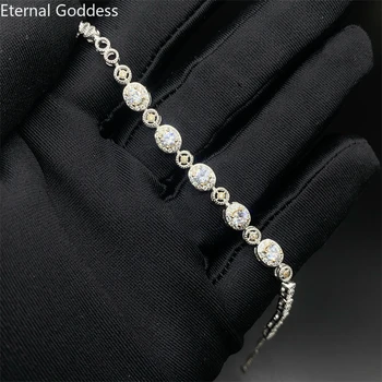 Real Moissanite D VVS Bracelet for Women 925 Sterling Silver Diamond Bracelet New Style Hot Sale charm bracelet luxury
