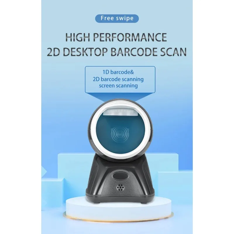 Desktop 2D Barcode Scanner USB RS232 Reader Omnidirectional Scanner QR Code Payment Scanning Platform Scanning