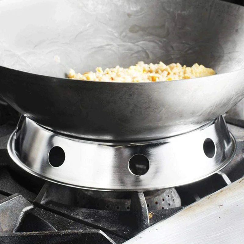 Estante de Soporte Universal para sartén, anillo Wok, fondo redondo, tamaño Universal para estufa de Gas, sartenes para freír, cocina