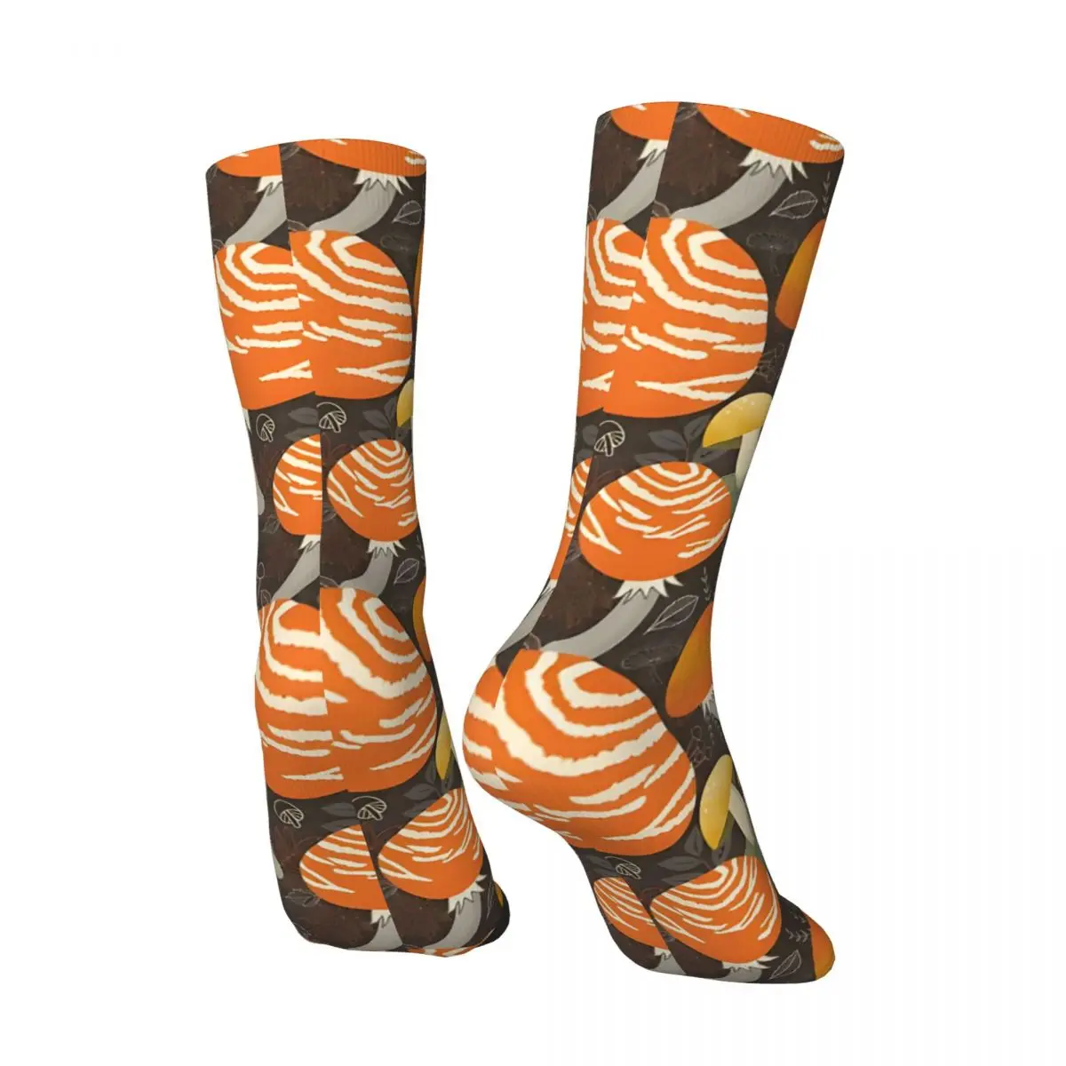 Hip Hop Vintage My Orange Mushroom Garden Crazy Men's compression Socks Unisex Ddark Wild Forest Mushrooms Harajuku Crew Sock