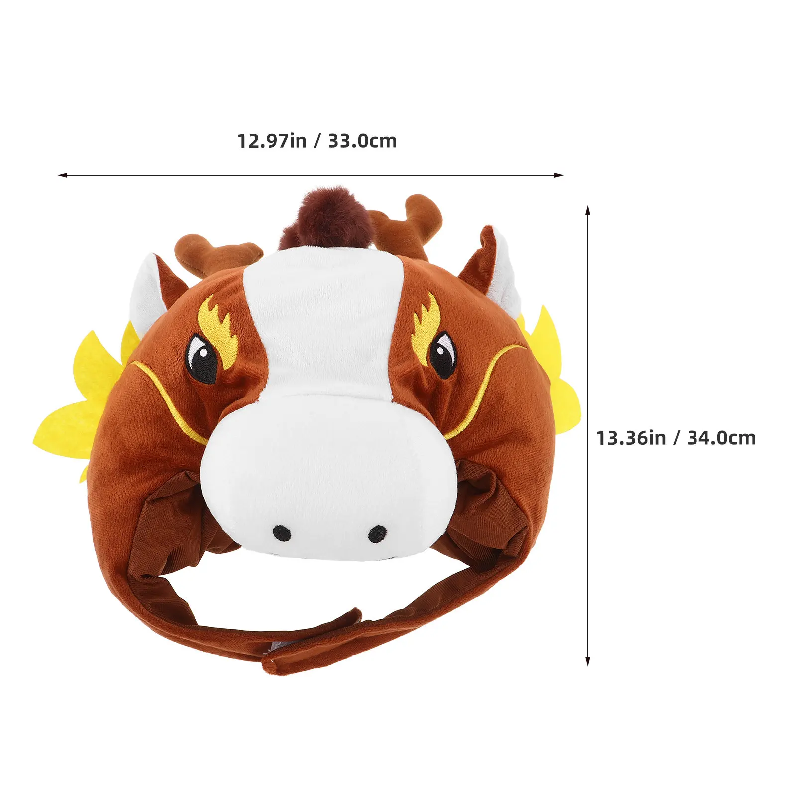 Chinese Horse Head Hat 2026 Zodiac New Year Animal Cap Costume Novelty Headwear Party Photo Prop Chinese Horse Cosplay Hat