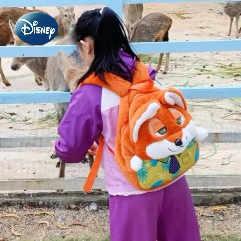 Plecak pluszowy Disney Judy Nick, kreskówkowy, uroczy plecak dla dzieci, modny plecak szkolny 3D, wysoka jakość
