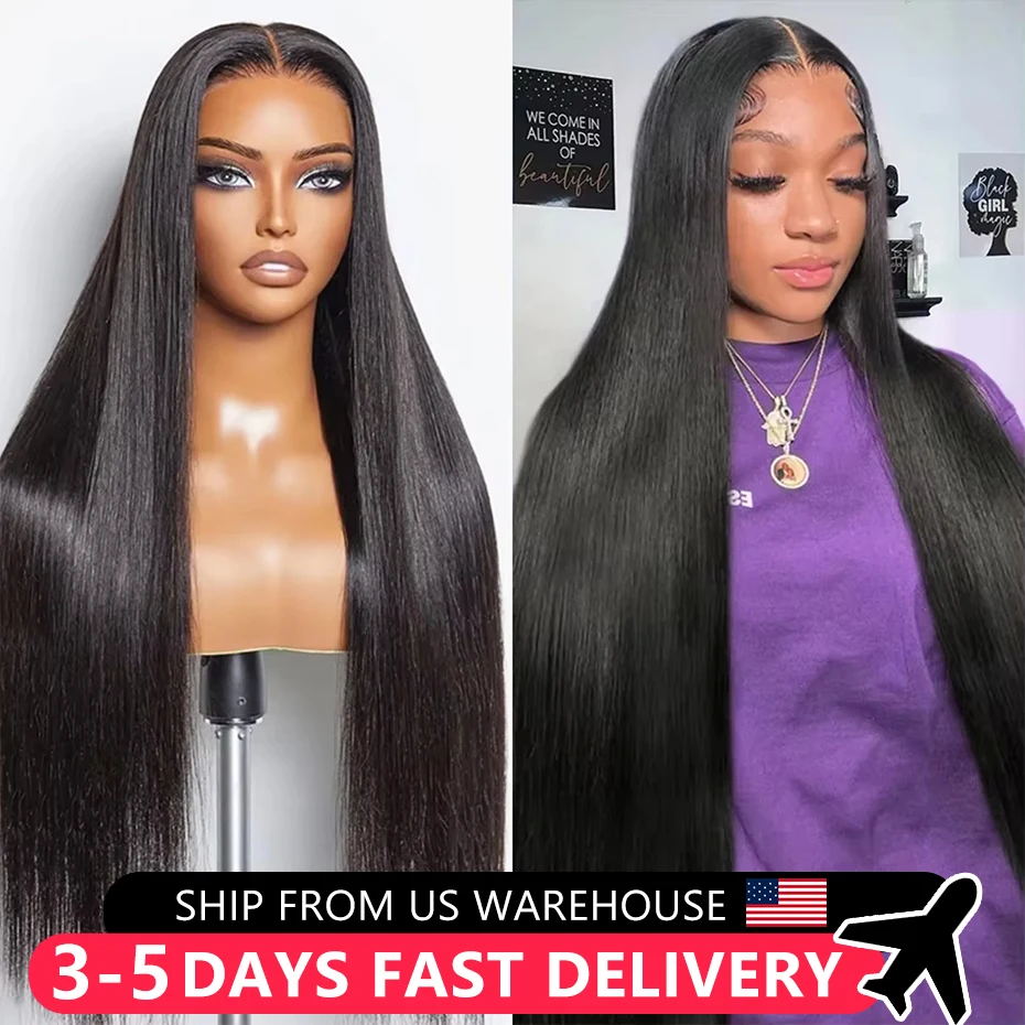 13x4 13x6 HD Transparent Lace Front Human Hair Wigs For Women Pre Plucked Brazilian Bone Straight 4X4 Glueless Lace Closure Wig