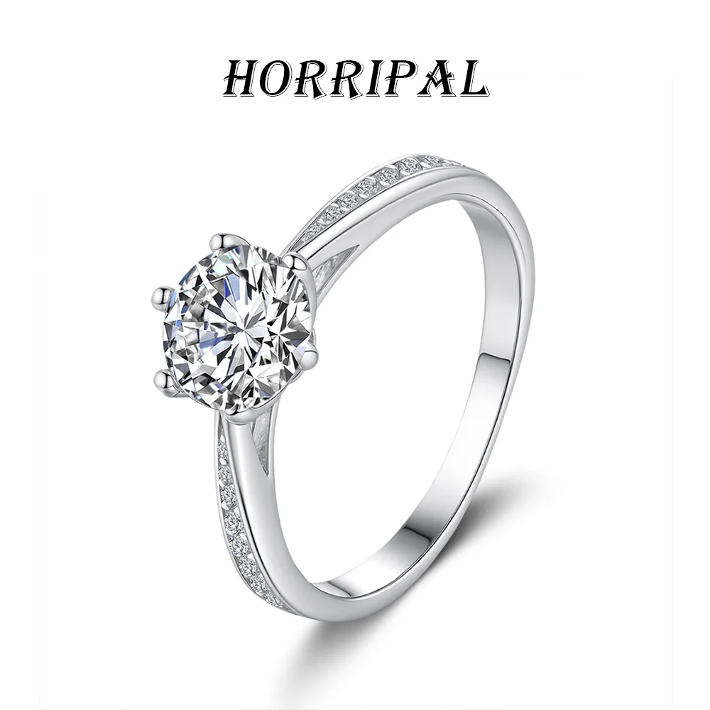 

HORRIPAL 0.5-3CT D VVS1 Moissanite Eternity Ring for Women 925 Sterling Silver GRA Certified Engagement Sparkle Fine Jewelry