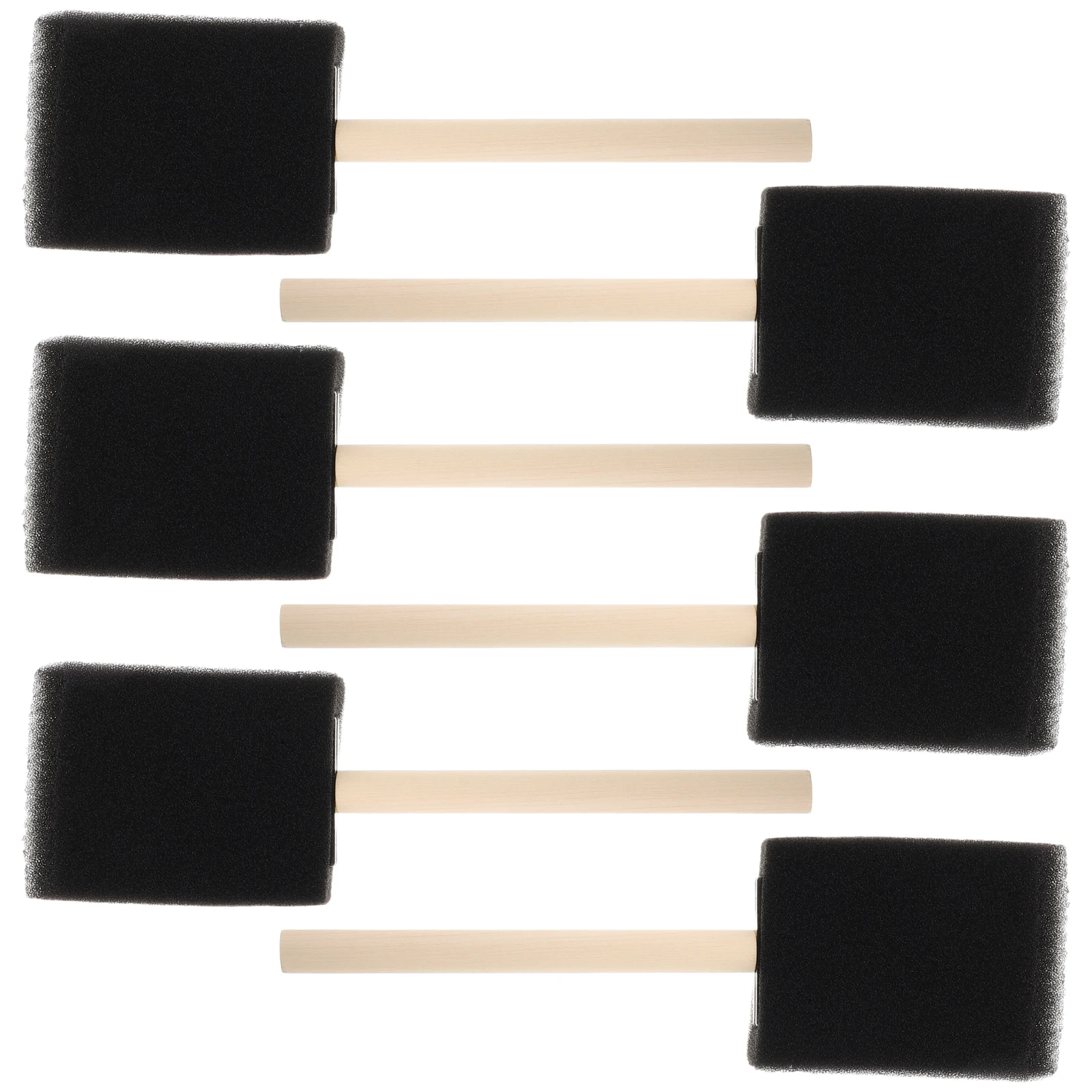 

6 Pcs Paint Brushes Sponge Craft Sponges for Painting Suite Kids Children's Tools Long Handle Scrubbing Black