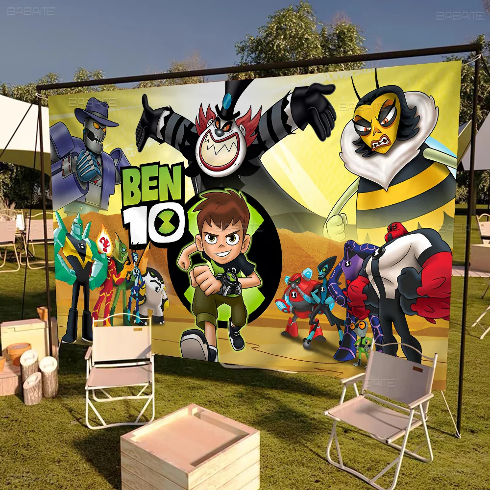 American Cartoon Ben 10 Banner Art Printing Japanese Wall Flag Anime Wall Hanging Home Decor