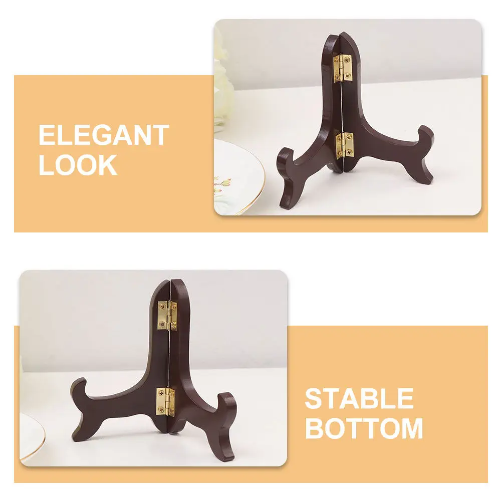 2Pcs Sturdy Wood Plate Display Rack for Tabletop Use in Restaurants Trade Shows Weddings Schools Fairs Photo Book Artwork Holder