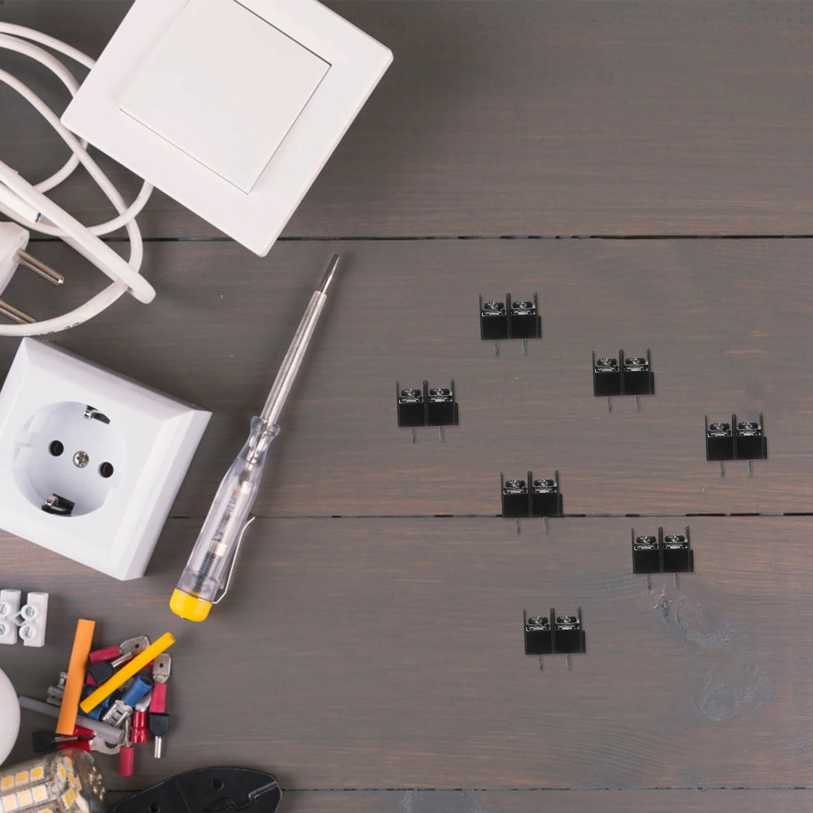 

50pcs Screw Terminal Blocks 2Pin 7.62mm Copper Electrical Accessory Wire ganizer PCB Connector Insulating