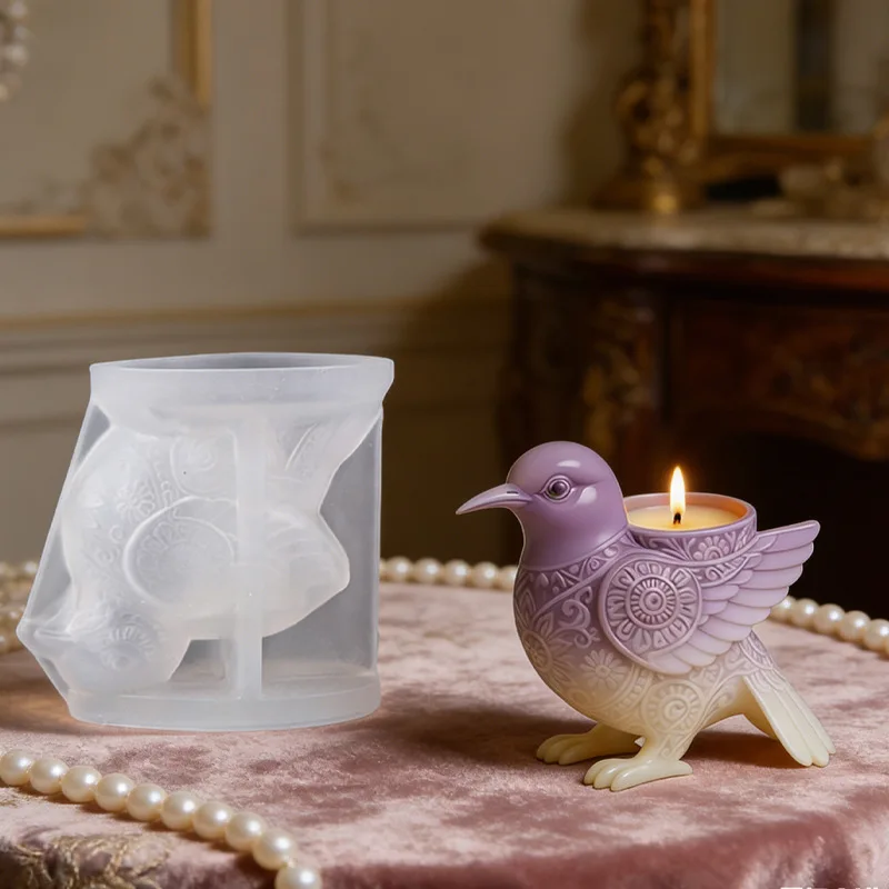 

Силиконовая форма для ароматических свечей в виде птиц, для изготовления своими руками: бетонных, гипсовых, полимерных изделий, а также коробок для хранения и кашпо для суккулентов и цветов