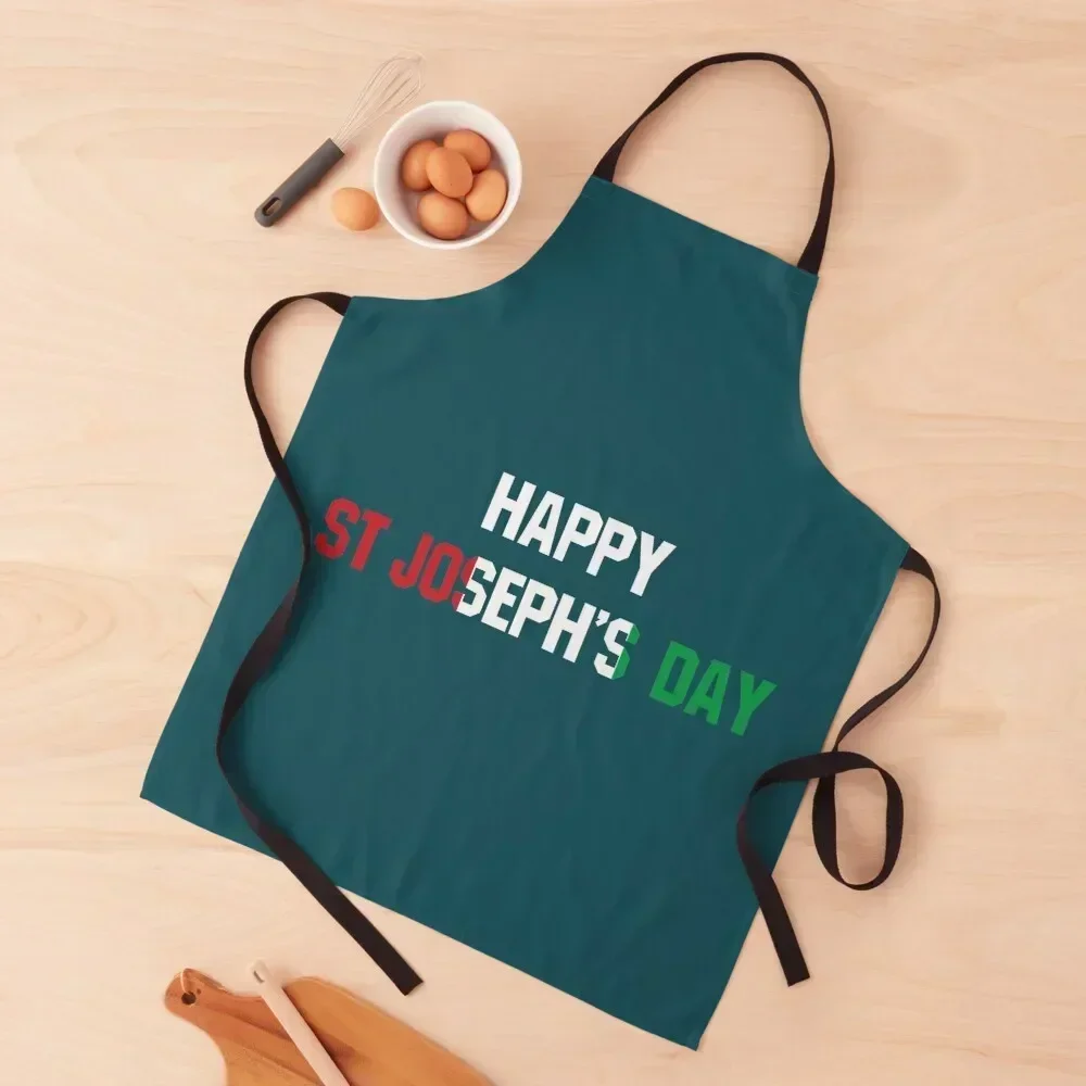 

Happy st. Joseph's day: Religious holiday Apron men Hairdresser Kitchen Kawaii Accessories with personal logo Apron