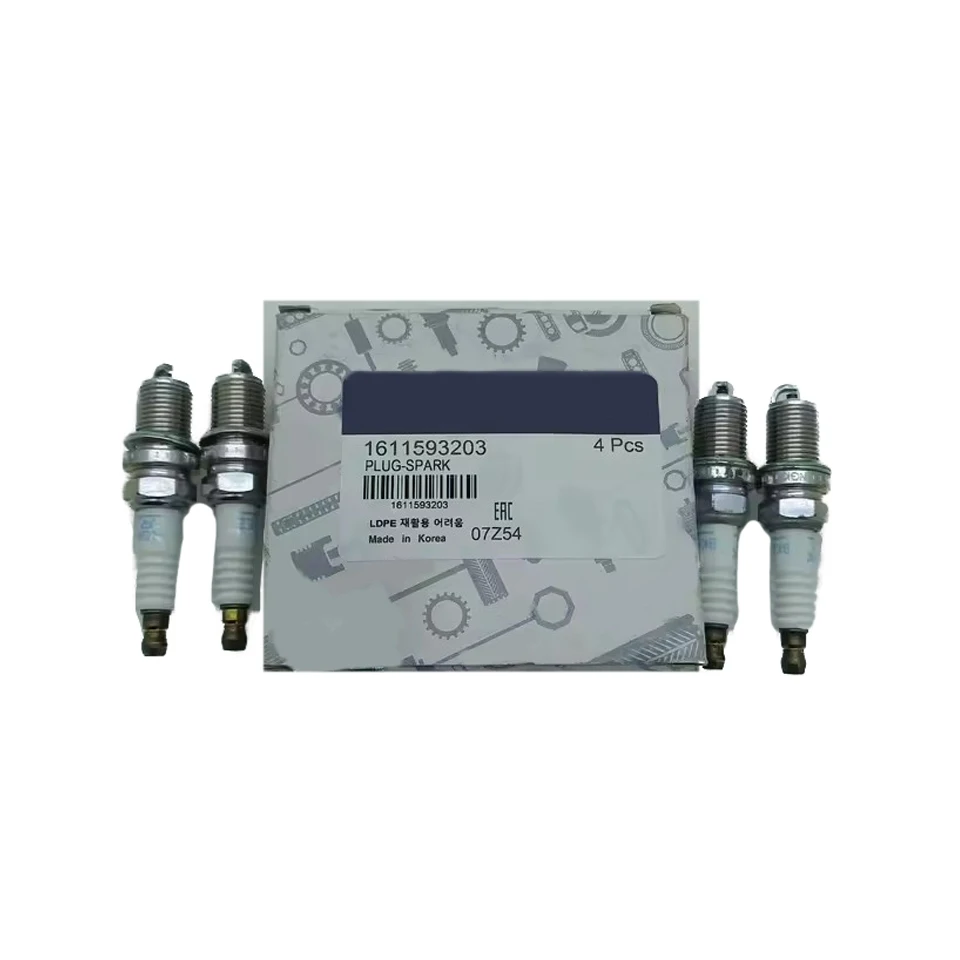 4PCS Brand New Genuine Spark Plug For Ssangyong Actyon Kyron Stavic Rodius Rexton Chairman Musso 1611593203 16115-93203