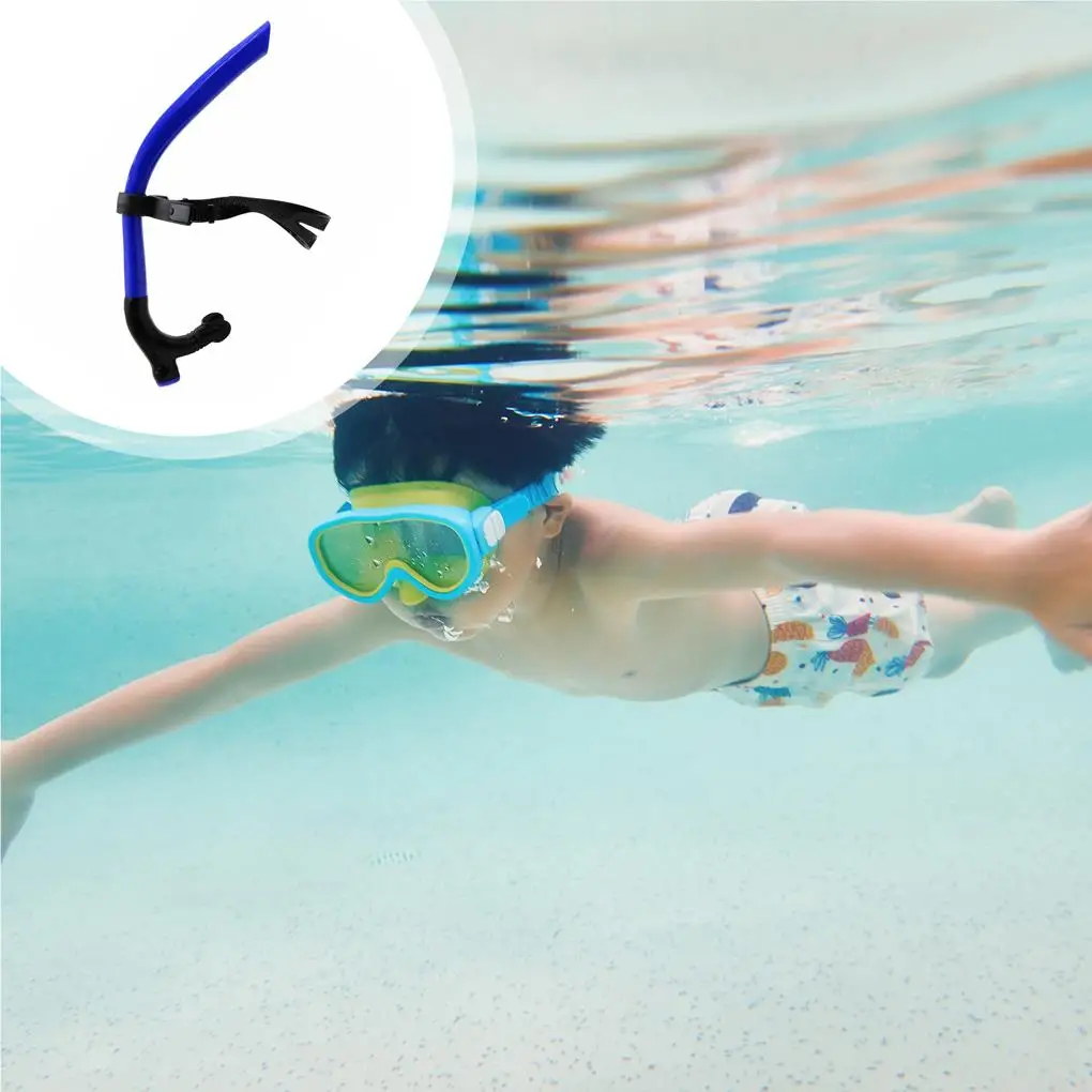 Swim Snorkel Equipment Learners Underwater Training Breathing Tube Swimming Fitting Snorkeling Accessories Blue