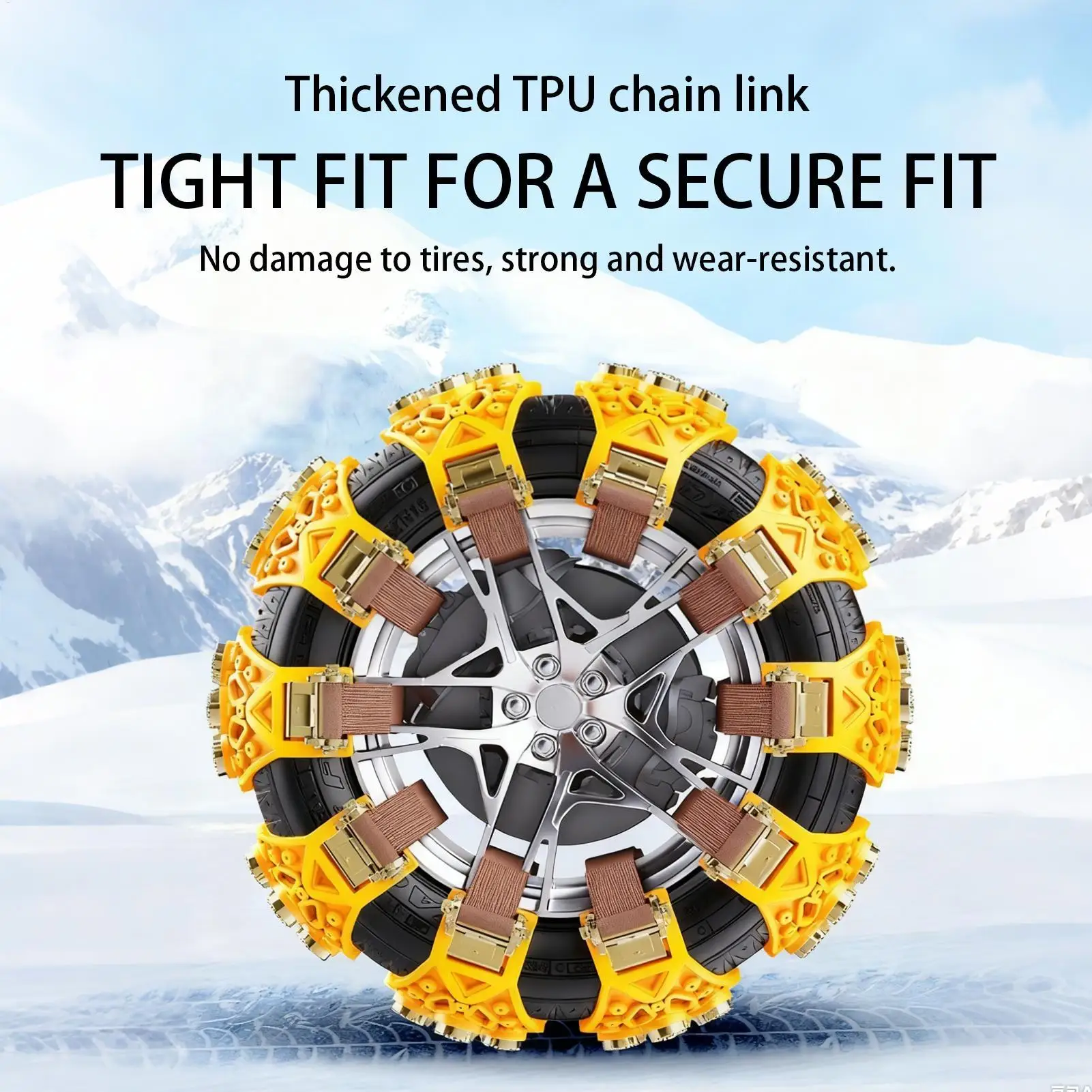 Snow Chains Heavy-Duty Anti-Slip Cleats Spikes Quiet Tire Chains For Cars For Ice Winter Hiking Trailer Offroad Lawn Fishing
