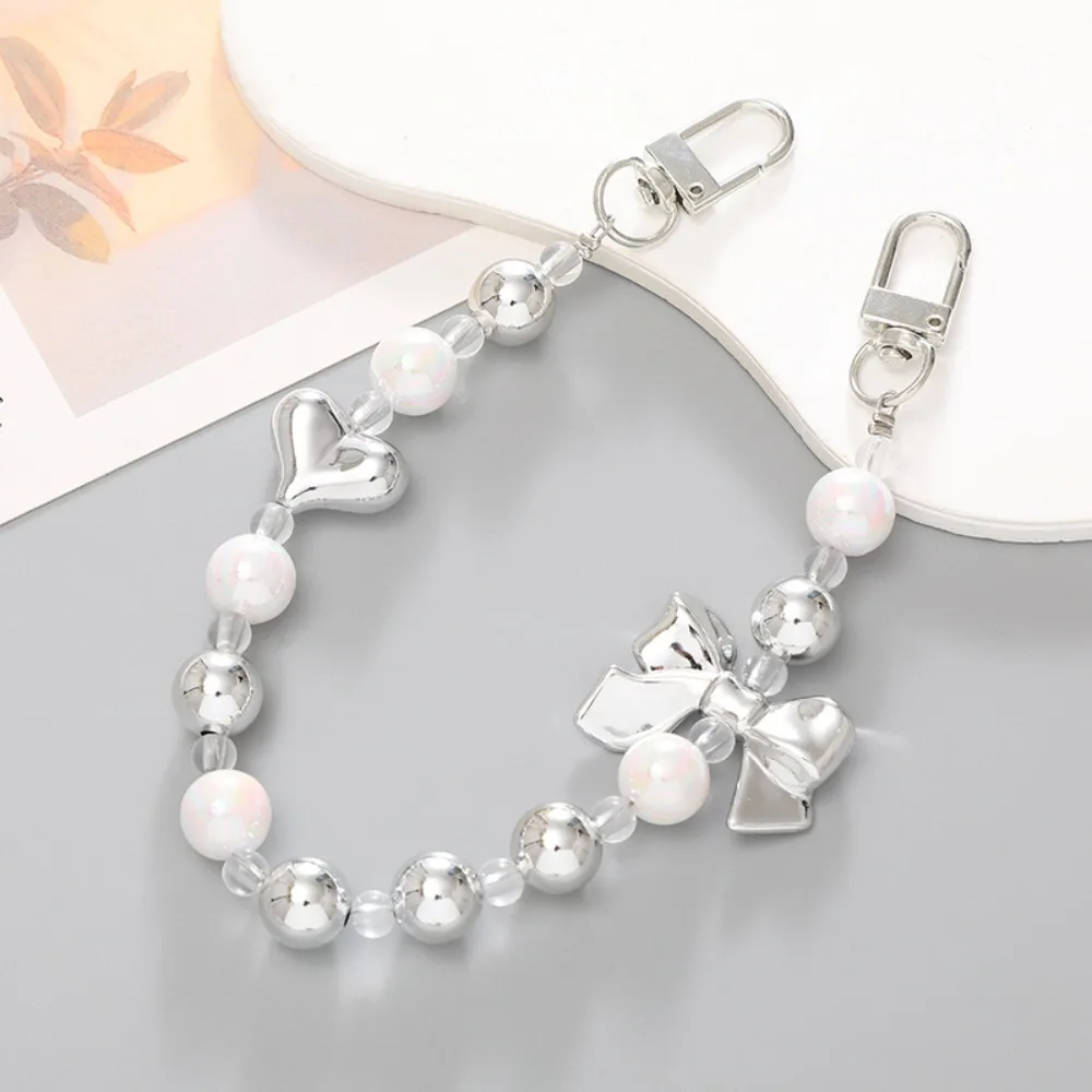 

Portable Pendant Mobile Phone Lanyard Beaded DIY Metal Beaded Carrying Bracelet Accessory Cellphone Strap Beaded Bag