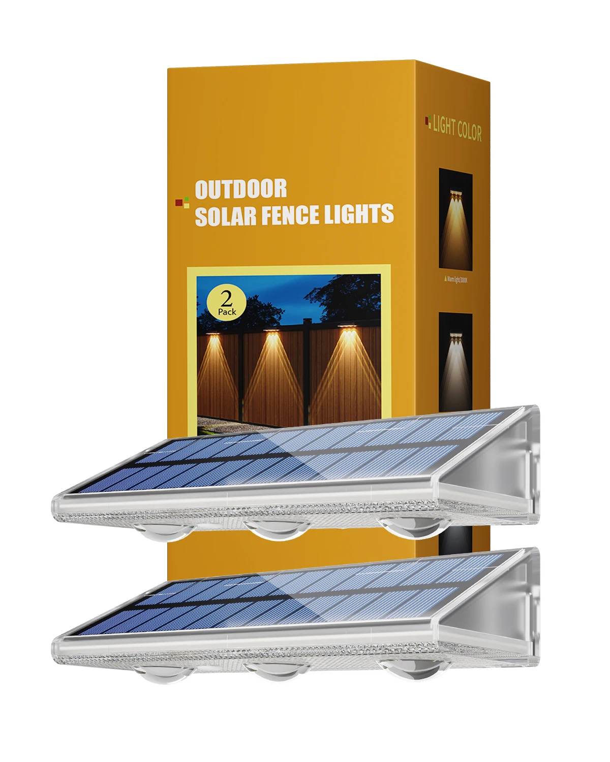 Hoogwaardige Solar LED Tuinlamp IP66 Waterdicht Automatisch Aan/Uit Warm Wit 6 Kleuren 7 Modi Solar Wandlamp voor Achtertuin Buiten