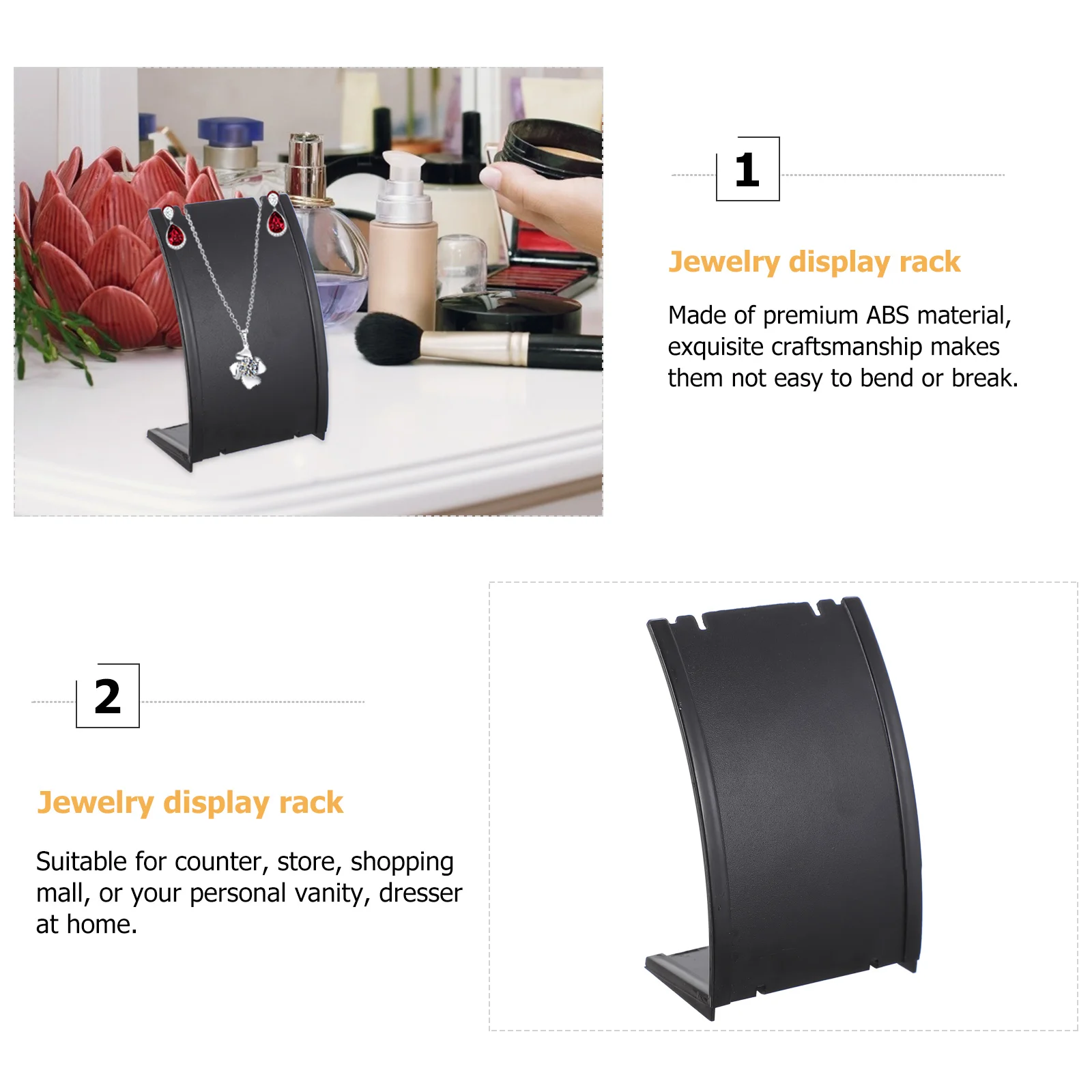 

Display Holder Necklace Rack Premium Abs Plastic Jewelry Organizer Stand For Women Girls Minimal Modern Stylish Decorative