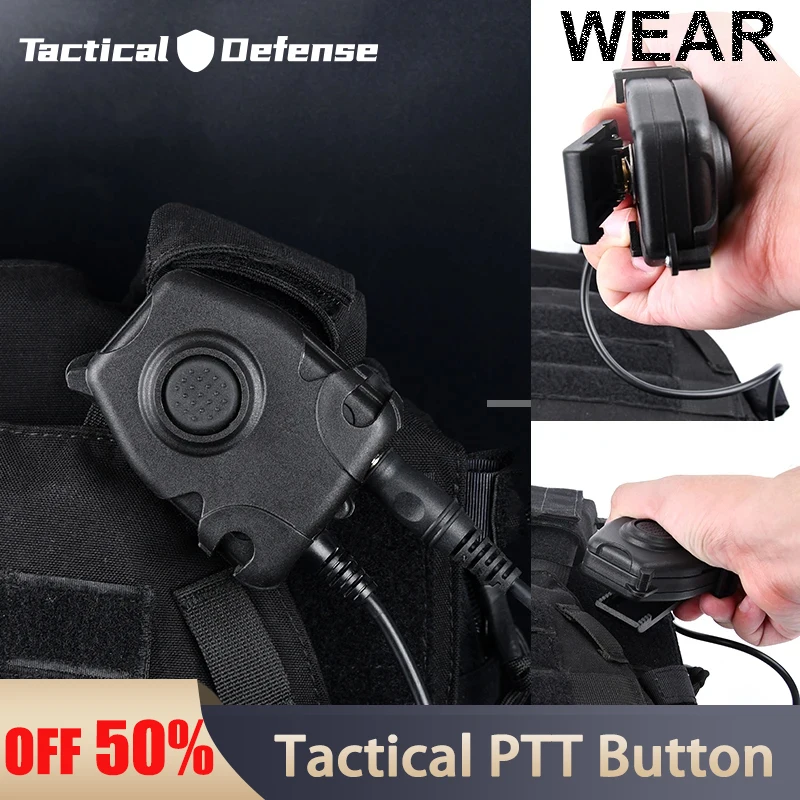 WADSN PTT Button Tactical Headset Interphone walkie talkie linker airsoft accesorios headphones ipsc TCI