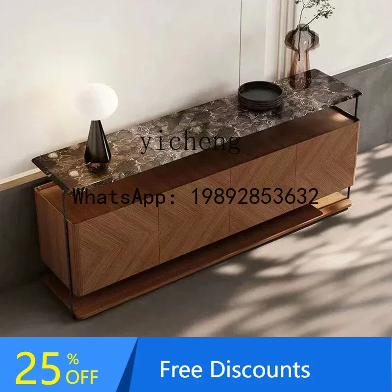 

light luxury marble Italian porch cabinet simple storage cabinet modern solid wood dining side cabinet
