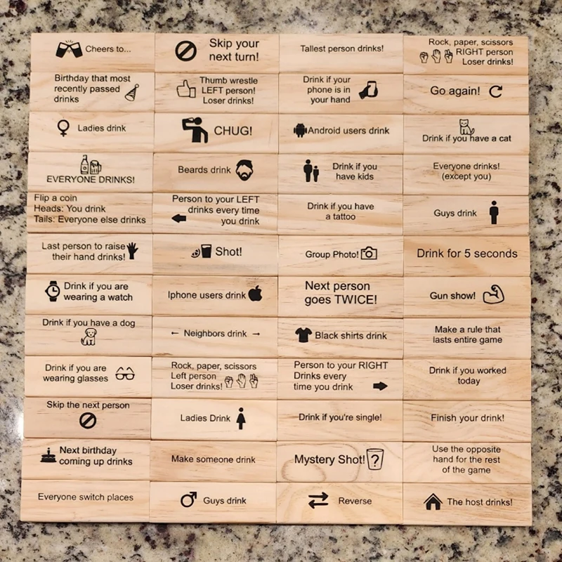 48 Pcs 나무 텀블 타워 게임, 성인용 게임, 성인용 커플 게임, 스태킹 나무 블록 게임