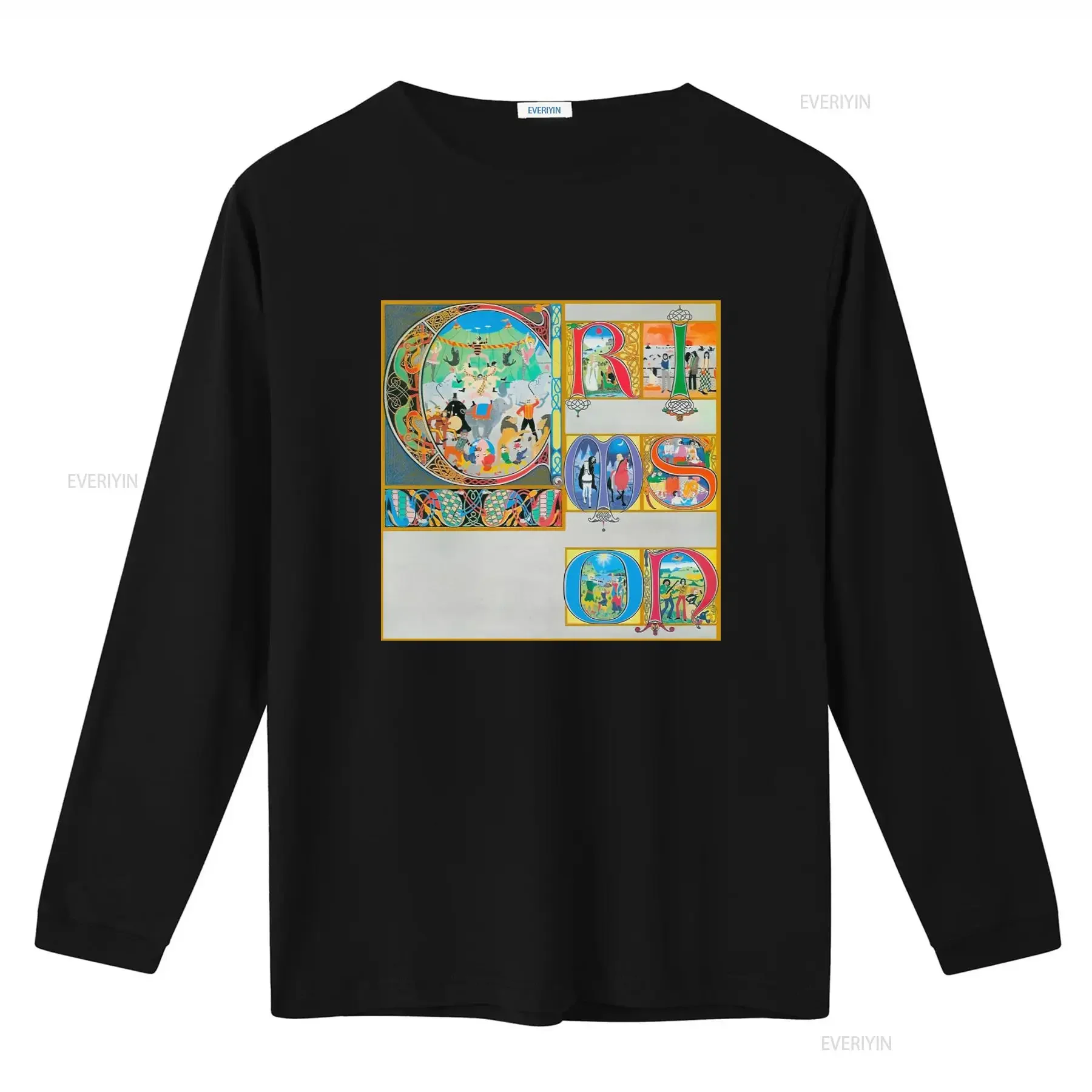 King Crimson Lizard Premium T shirt with Colorful Artistic Letter Print for American Market vintage Washed Unisex