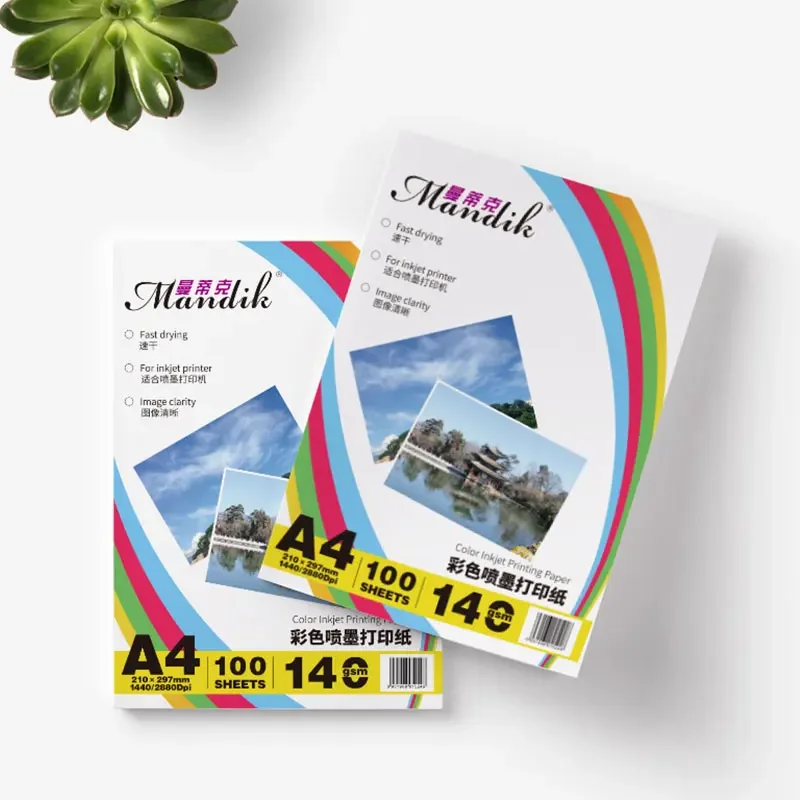 140g A4 100Sheets Double-sided Inkjet Printing Matte Inkjet Printing Coated Photo Printing Paper Color Printer Paper