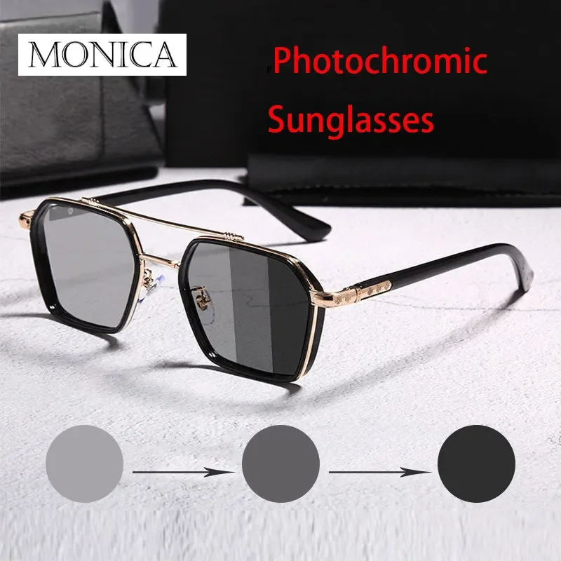 Intelligent Photochromic Sunglasses for Men Professional Day Night Driver Sunglasses UV400 Retro Luxury Design Glasses vintage