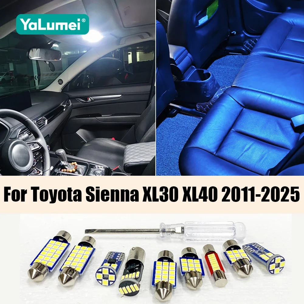 

For Toyota Sienna XL30 XL40 2011-2020 2021 2022 2023 2024 2025 Car LED Bulbs Interior Lamp Vanity Mirror Trunk Light Accessories