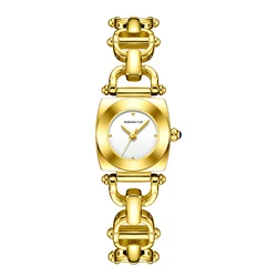 New Luxury Square Women'S Watch Classic Brand Design Waterproof Silver Gold Color Stainless Steel Bracelet Reloj Mujegu