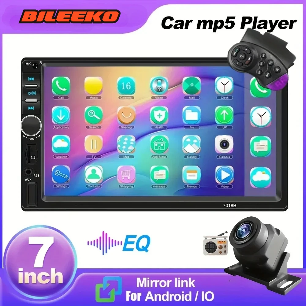 

Bileeko 2 Din Universal Car DVD Player - FM Radio, Mirror Link, AUX/EQ & Backup Camera Support