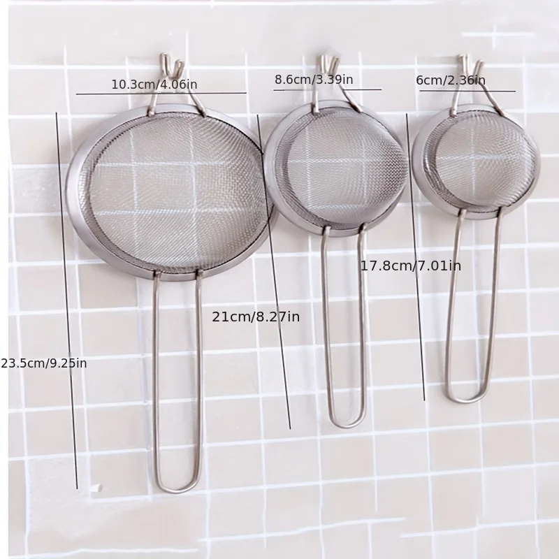 3pcs/set Wide brim, sharp ear, oil griddle, colander, soybean milk, Lo mein, deep fried, oil strainer, hot pot, foaming spoon