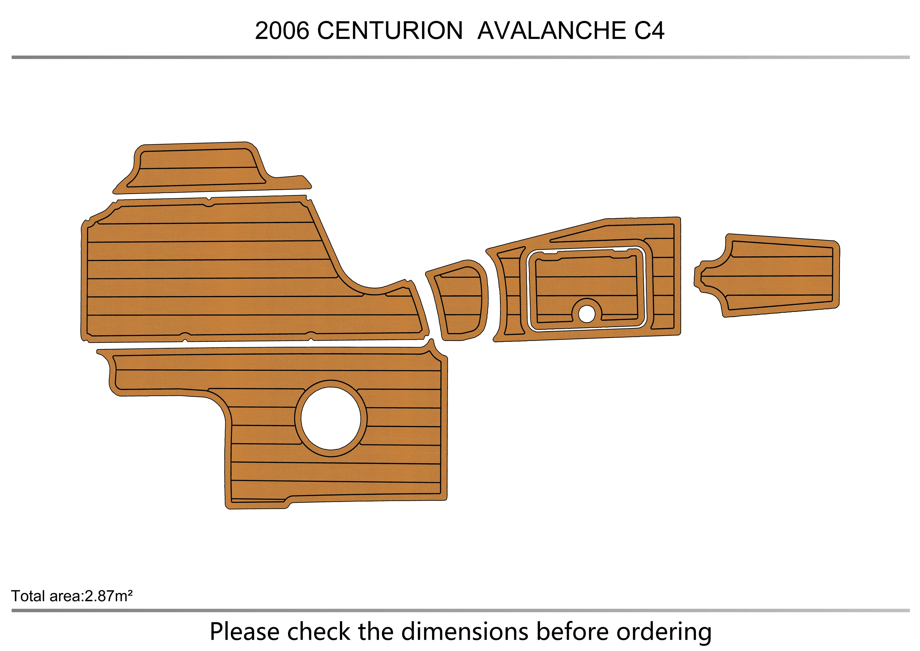 Eva foam Fuax teak seadek marine floor For 2006-2009 CENTURION  AVALANCHE C4 Cockpit 1/4