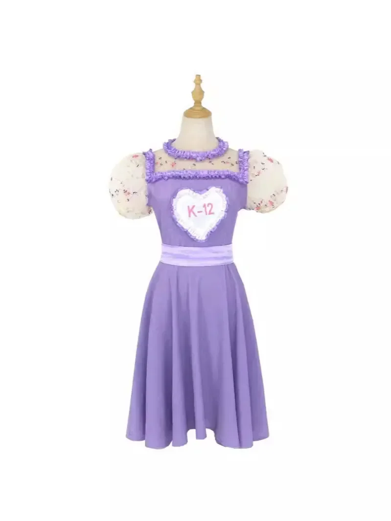 Filme K-12 Conjuntos Completos de Cosplay para Mulheres, Rosa, Roxo, Vestido, Uniforme, Ternos, Halloween, Carnaval, Roupas de Festa, Representação, Roupa