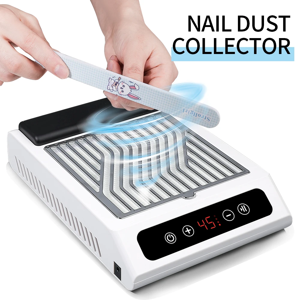 

High-Power Low-Noise Nail Vacuum Cleaner with Hand Pillow - Dust Extractor Collector Absorber Fan, Supplies Equipment Manicure