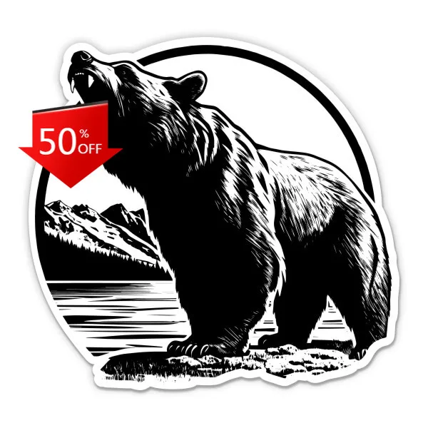 

Grizzly Bear Nature Alaska Aesthetic Window Motor Home Car Laptop Gift Vintage