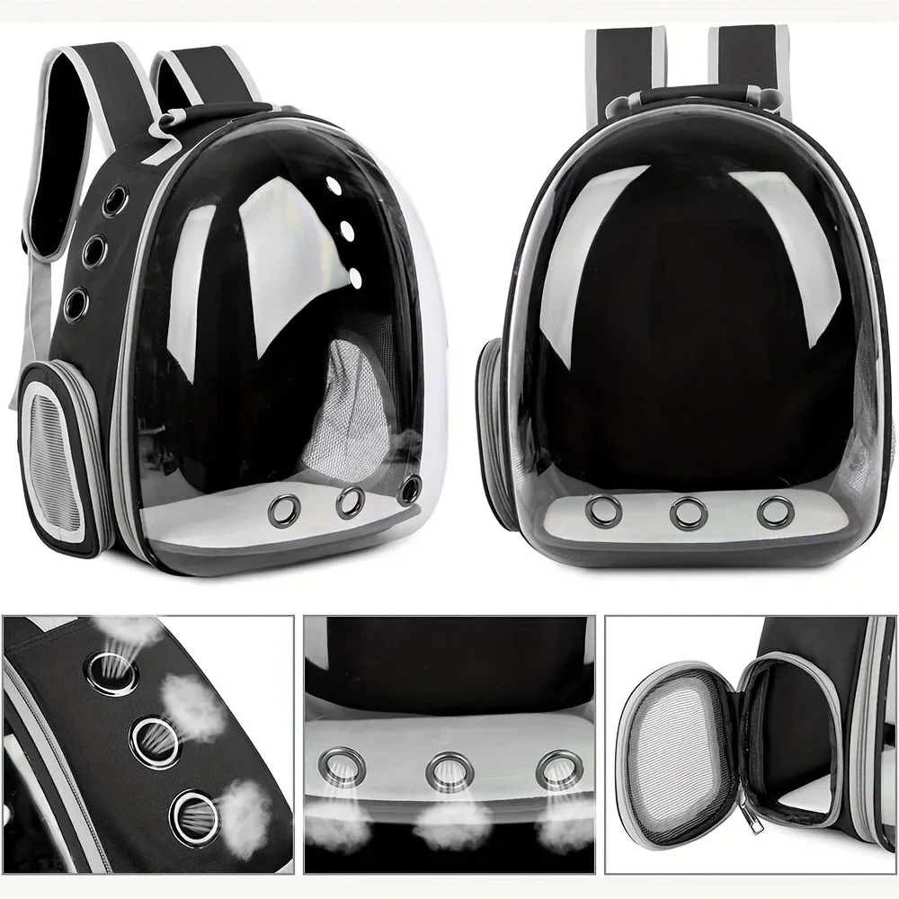 Crystal Clear Cat Backpack Carrier - Ventilated Space Pod Design for Safe Travel-Perfect for Hiking & Outdoor Fun with Your Pet