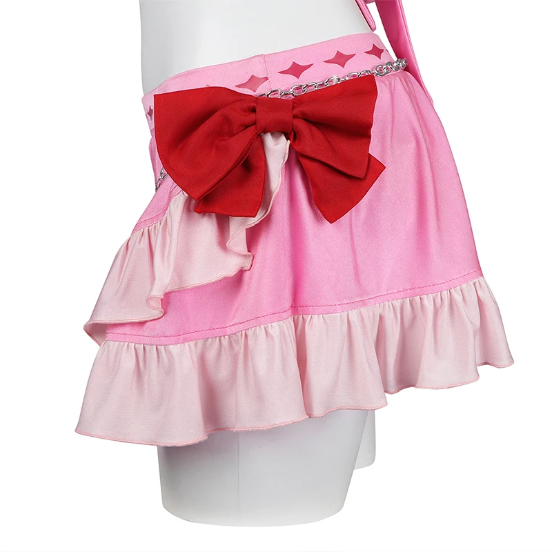 ROLECOS FF VII Aerith Swimsuit Game FF7 Remake Aerith Gainsborough Sexy Halter Women Beach Bathing Pink Swimming Suit