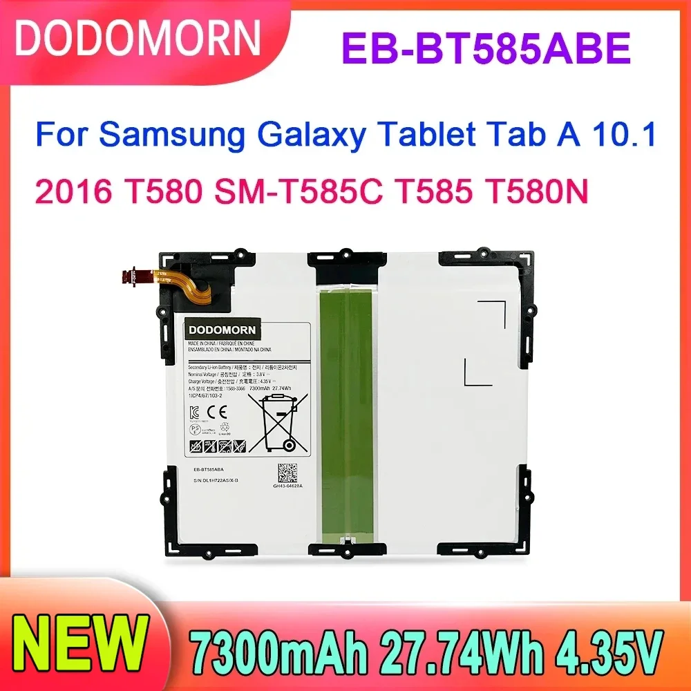 

4.35V EB-BT585ABE Battery For Samsung Galaxy Tablet Tab A 10.1 2016 T580 SM-T585C T585 T580N 27.74Wh 7300mAh