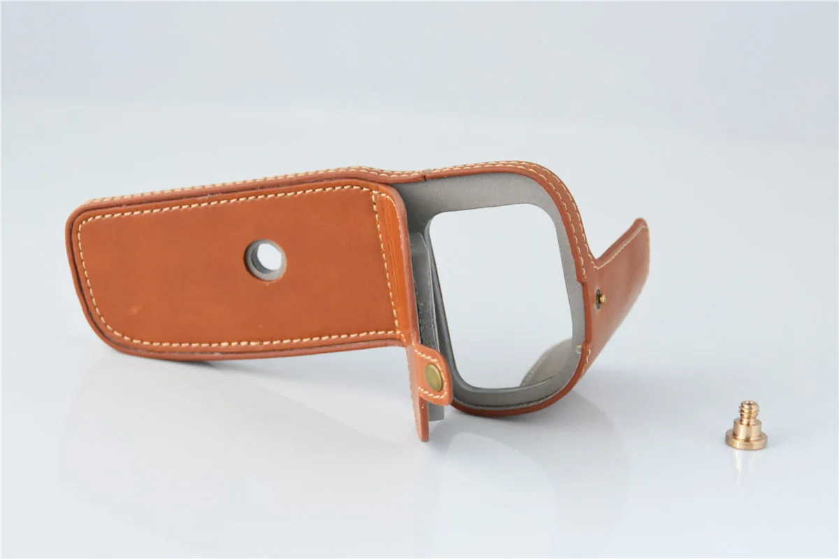 カメラビデオバッグ PU レザーケース半身ベース Canon EOS 5D Mark IV 5D4 5D Mark III 5D3 保護開口部ボトムカバー